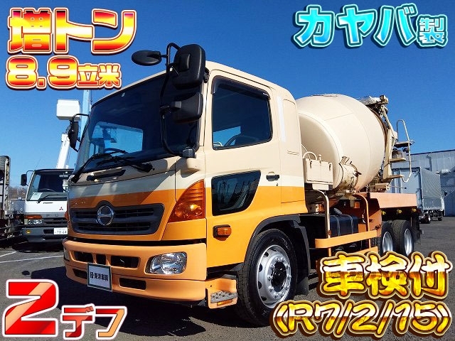 [コンクリートミキサー車] H24 レンジャー カヤバ工業製 増トン 2デフ 積載11t 容量8.9立米 走行12万km 車検付