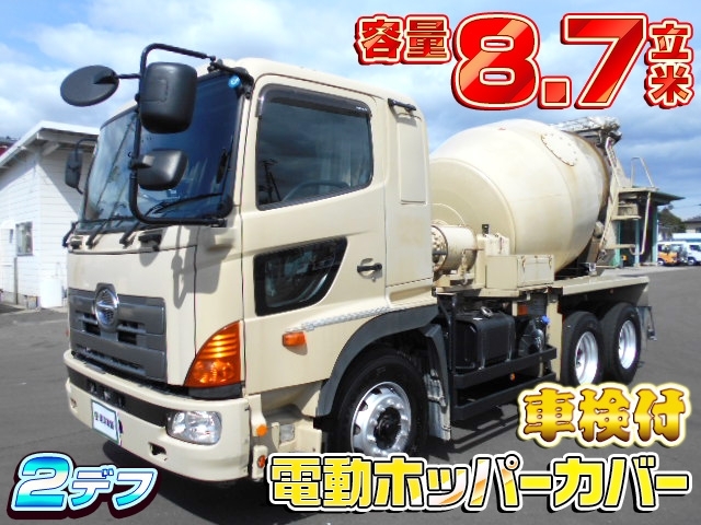 [コンクリートミキサー車] H22 プロフィア 新明和製 積載9.79t 容量8.7立米 2デフ 7速MT 車検付