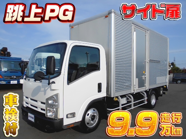 [PG付アルミバン] H19 エルフ パブコ製 跳上PG付 標準ロングボディ サイド扉 走行9.9万km 車検付