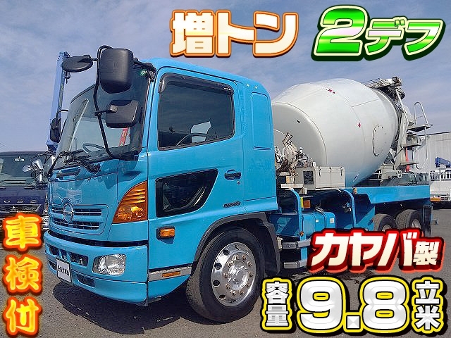 [コンクリートミキサー車] H26 レンジャー カヤバ工業 増トン 容量9.8立米 積載11.5t 2デフ 車検付