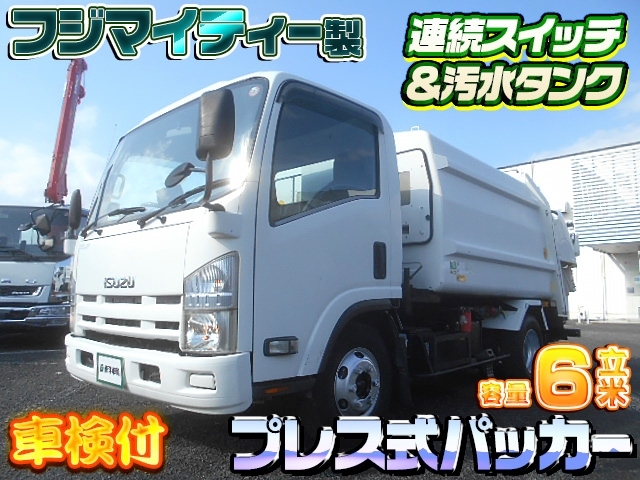 [塵芥車] H20 エルフ 富士重工業製プレス式パッカー 容量6立米 連続スイッチ 汚水タンク 車検付
