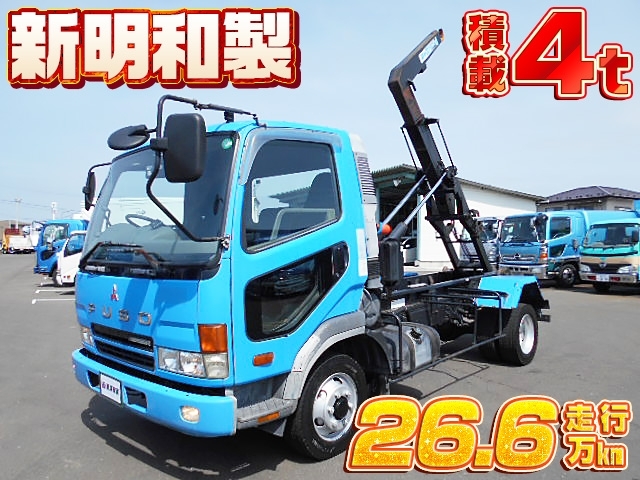 [コンテナ専用車] H12 ファイター 新明和製 積載4t ツインホイスト 走行26.6万km