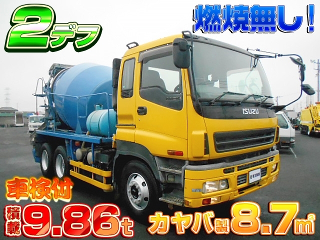 [コンクリートミキサー車] H18 ギガ カヤバ工業製 容量8.7㎥ 積載9.86t 2デフ  車検付