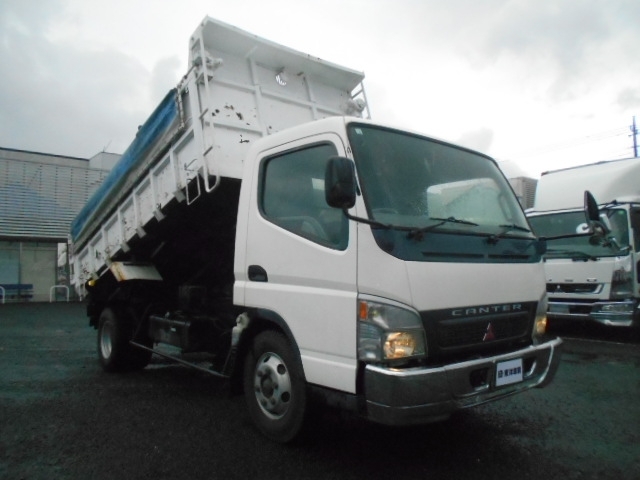 [ロング深ダンプ] H17 キャンター 新明和製 積載3.5t 電動コボレーン付 土砂禁 車検付