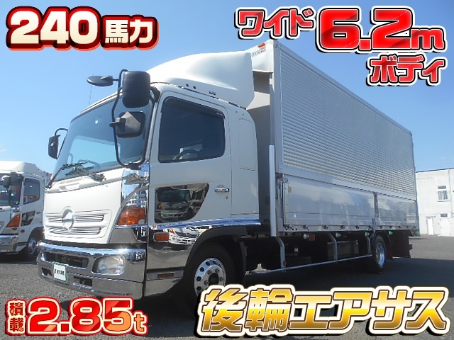 [アルミウイング] H27 レンジャー ワイド6.2mボディ 後輪エアサス 積載2.85t 240馬力 トランテックス製 走行61万km