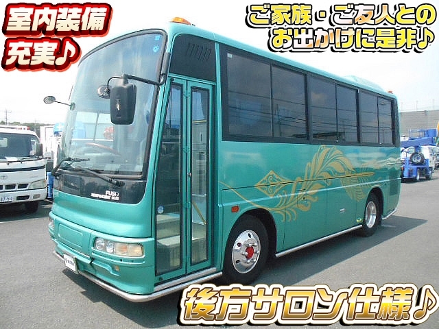 [中型バス] H6 エアロミディ 18人乗り 装備充実 後方サロン仕様 走行37万㎞