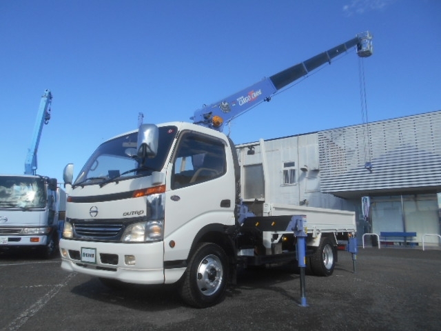 [クレーン付平ボディ] H12 デュトロ 5段ラジコン 2.9t吊 リアジャッキ付 ワイドロング 積載3.5t 走行10万㎞