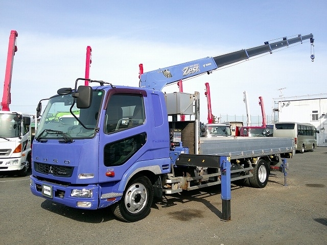 [クレーン付平ボディ] H27 ファイター タダノ製6段ラジコン 差し違い&角足 ワイドボディ リアジャッキ付 積載1.6t 走行26万km台 ナンバー付