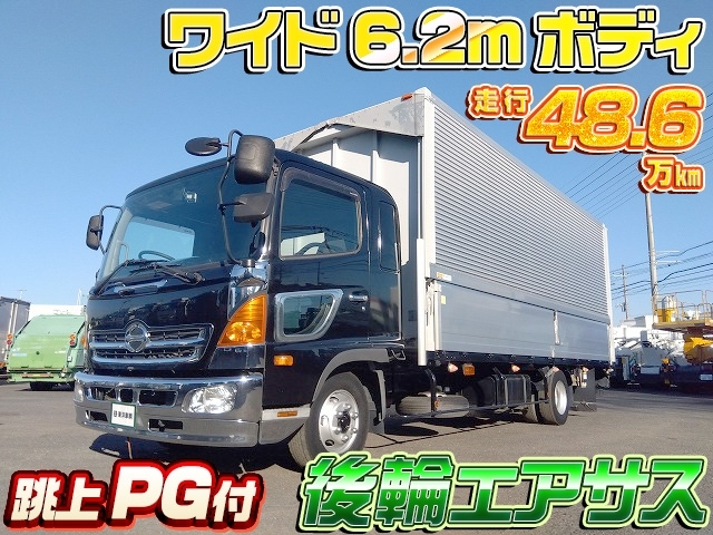 [PG付アルミウイング] H28 レンジャー ワイド6.2mボディ 積載2.55t 後輪エアサス 跳ね上げPG ベッド付 走行48.6万㎞
