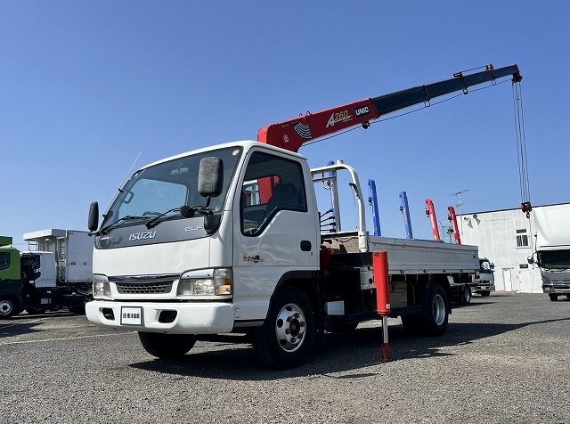 [クレーン付平ボディ] H15 エルフ 古河ユニック製5段ラジコン 積載2t 走行距離6.2万km 車検付(R8/12)