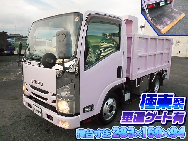 [PG付平ボディ] H27 エルフ 深箱 極東製垂直ゲート有 6MT 積載2t ターボ車